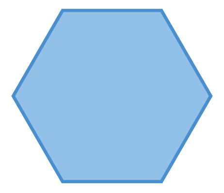 A blue hexagon