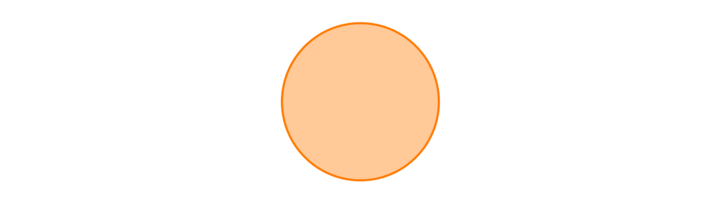 An orange circle, with a darker orange border