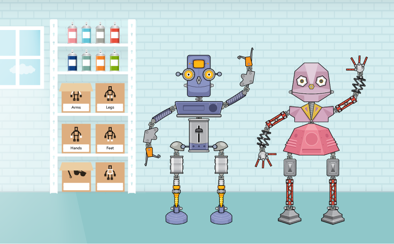 Fun maths games create a robots