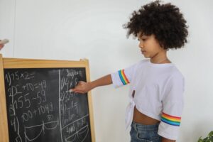 girl doing math tricks