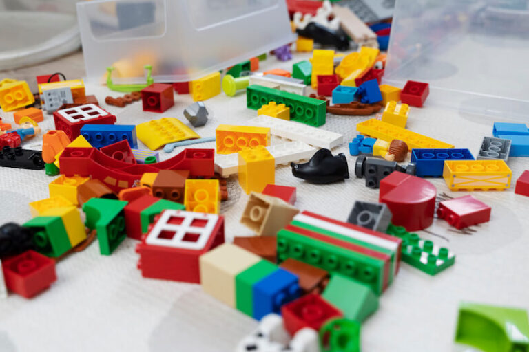 legos scattered on the floor for skip counting