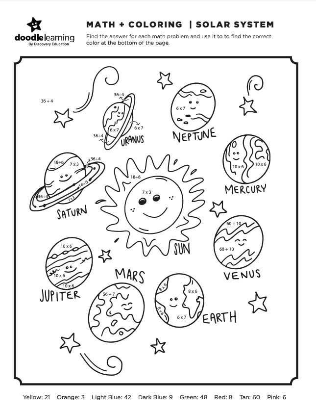 50+ Free Math Coloring Pages for K-5 - DoodleLearning