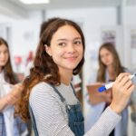 girl working on math problem