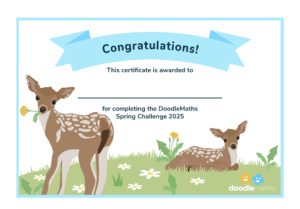 DoodleMaths Spring Challenge certificate 2025