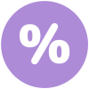 fractions decimals and percentages icon