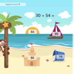 primary maths game monkey mania